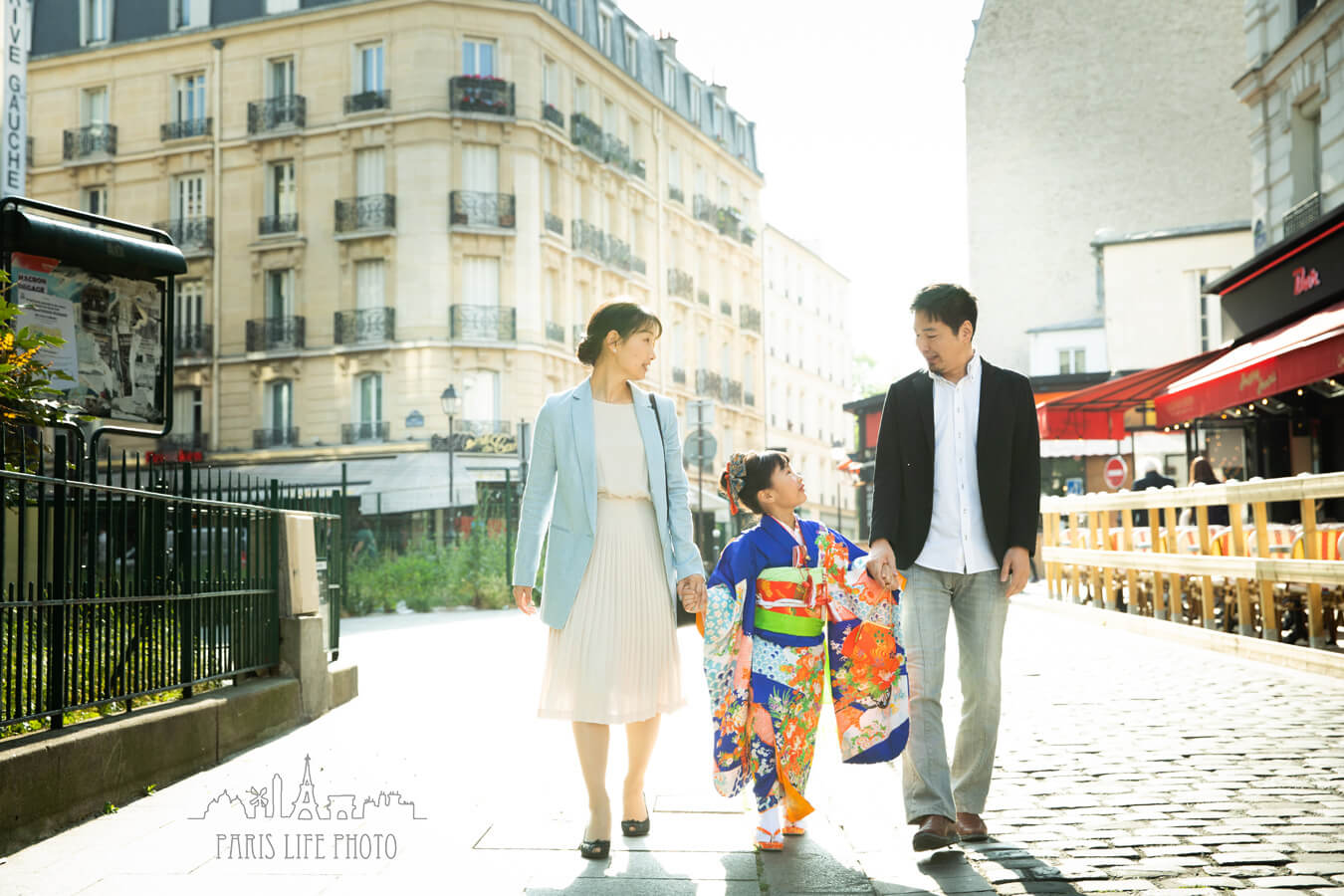 パリで７歳の七五三撮影